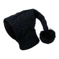 thumbnail image 2 of Gorro de invierno para perro, gorro cálido, diadema negra para el cuello, protector para clima frío, redecilla de ganchillo para otoño, divertido para L, 2 of 9