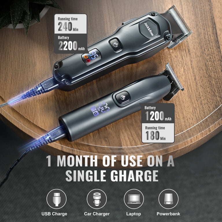 Jack & Rose A6 Cordless Hair Clippers and Trimmers Set, Heavy Duty