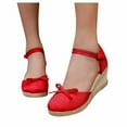 thumbnail image 1 of Sandales à Plateforme Bout Fermé pour Femmes Été Bride Cheville Espadrilles Compensées, 1 of 6