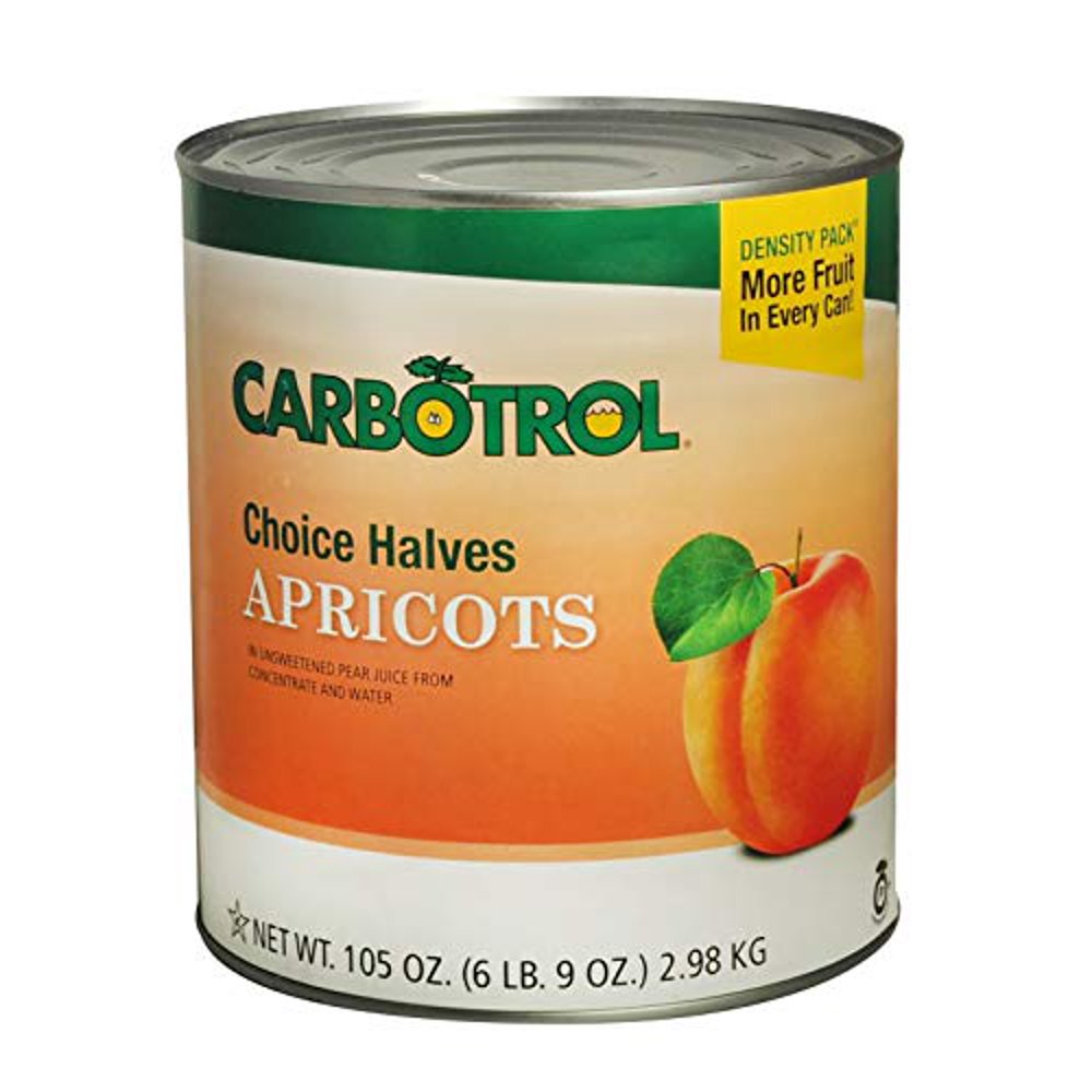 Carbotrol 10 Juice Packed Canned Fruit, Apricot Halves (1 105oz Can