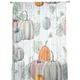 Autumn Pumpkin Leaves Sheer Curtain for Living Room Voile for Window