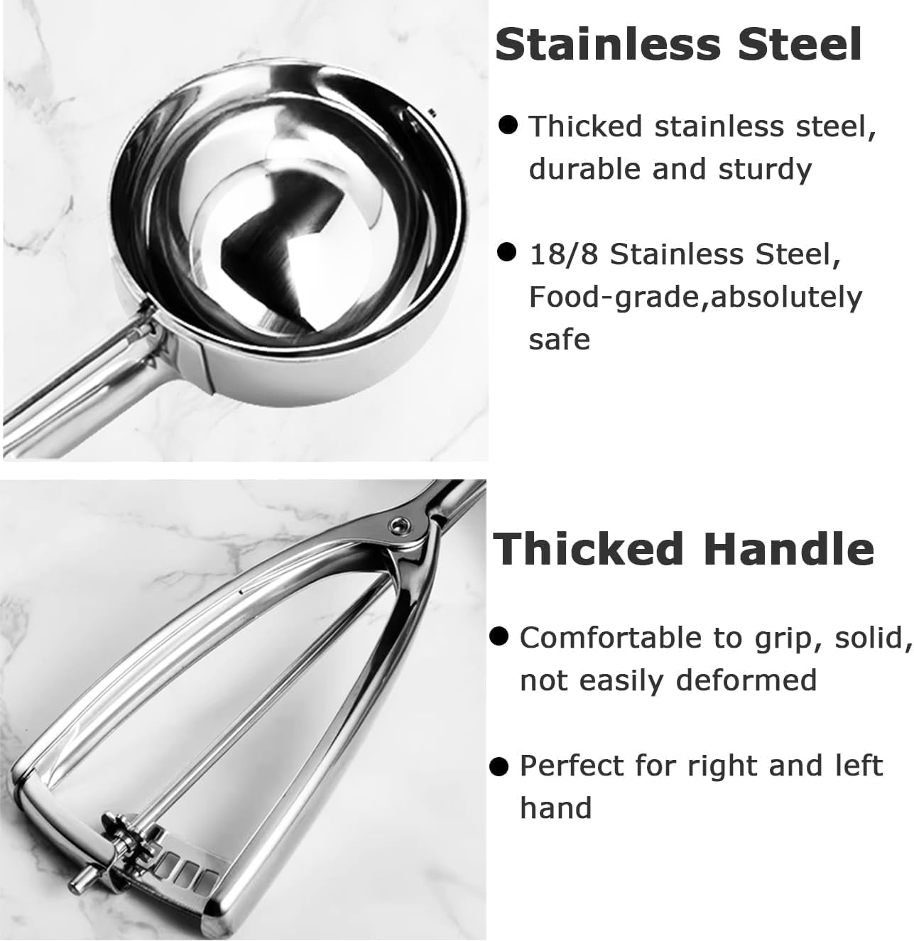 Mainstays Trigger Cookie Scoop, Chrome plated steel L 8.3 x W 2.3