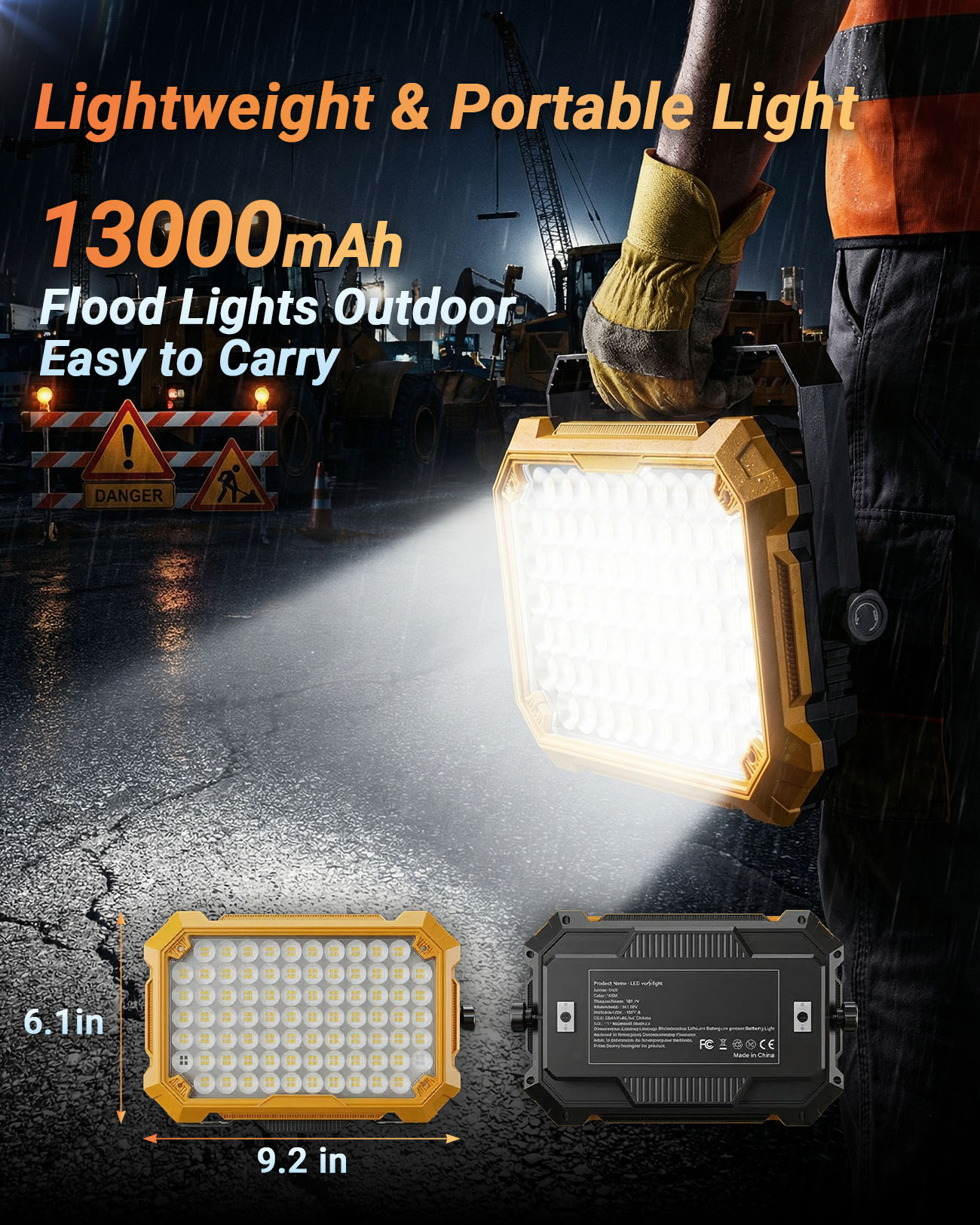 Lumdark Rechargeable LED Work Light 10000LM with Magnetic Base photo 8