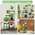 thumbnail image 3 of SERBASIC 5 Tier Metal Plant Stand for Indoor Outdoor, Heavy Duty Flower Stands for Multiple Plants, Foldable Corner Tall Plant Shelf for Patio Garden Living Room Balcony, Black, 3 of 14