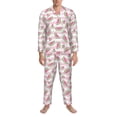 thumbnail image 3 of Uemuo Watermelon Pattern 2-Piece Loungewear Set - Men’s Soft Sleepwear, Cozy Winter PJs, Comfy Sleep Set-Large, 3 of 7
