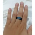 thumbnail image 7 of Matching Ring Couple Rings Black Gold Plated 1CT Blue CZ Wedding Ring Sets Male Ring, 7 of 7