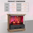 thumbnail image 2 of Spaco 27 Inch Freestanding Fireplace with Remote Control-Brown, Electric Fireplace Insert, Wall Recessed/Mounted, Freestanding Fireplace, 2 of 8