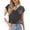 Dark Grey, variant on PRETTYGARDEN Blouses for Women Dressy Casual Summer Cowl Neck Short Sleeve Tops Spring Work Office Teacher Shirts