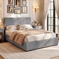 thumbnail image 2 of Gymax Queen Size Lift-up Storage Bed w/Hydraulic Lifts Wooden Slat Support Grey, 2 of 10