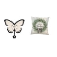 thumbnail image 1 of Reloj de pared acrílico con diseño de mariposa para oficina, comedor, habitación infantil, estilo rústico, con funda de almohada navideña de poliéster, 1 of 8
