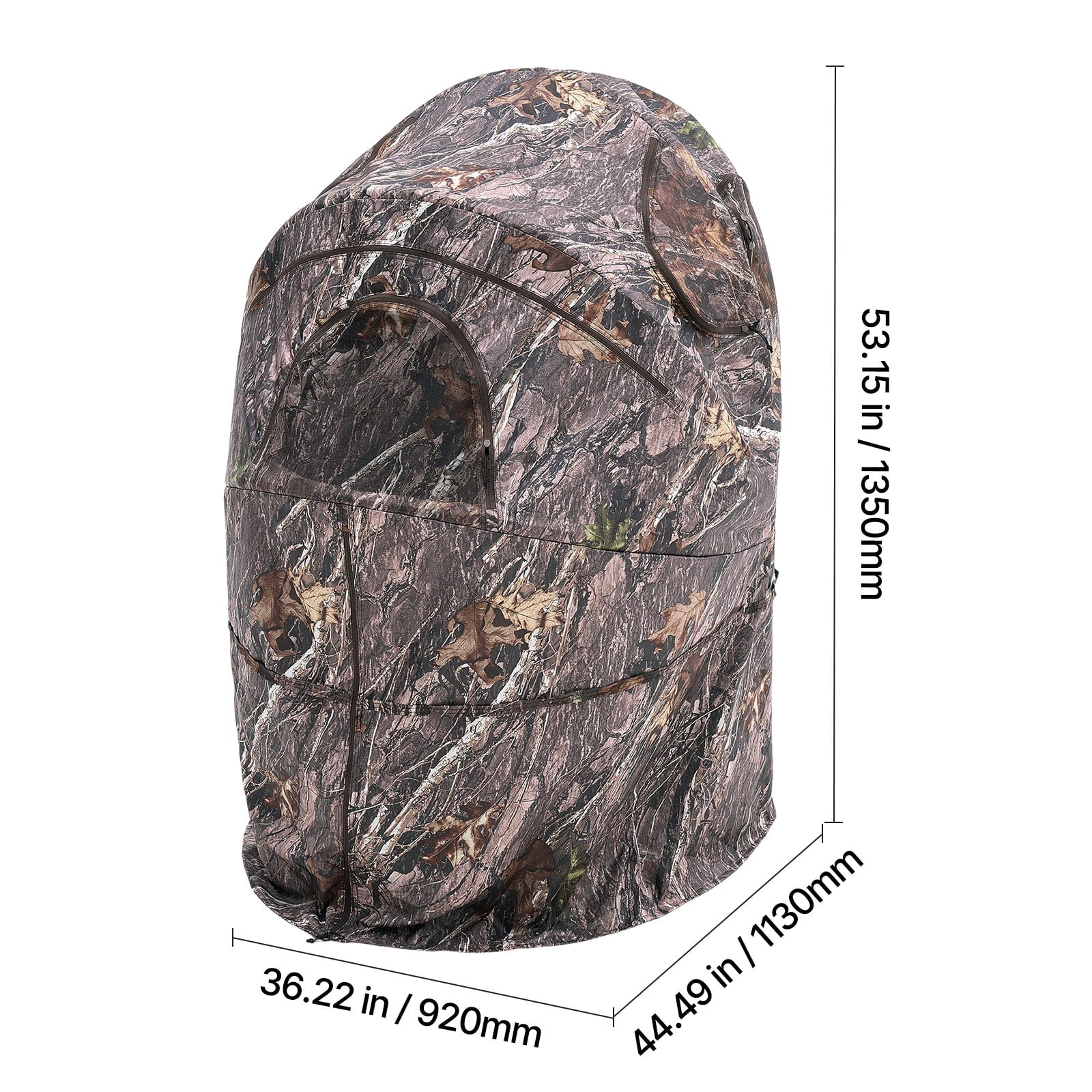 KFFKFF Portable Hunting Blind for One Person, Camouflage Tent with Carrying Bag, Durable Concealed Shelter Featuring Silent Zipper Door and Window, Ideal for Turkey and Deer Hunting