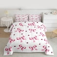 thumbnail image 2 of Homewish Kawaii Bow Ribbon Full Size Comforter Sets, Pink Watercolor Bedding Comforter Set, Teens Kids Girls Women Reversible Bedding Sets, Lightweight Room Decor, 3 Pieces, 2 of 8