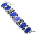 thumbnail image 2 of Blue Jade, Alexandrite Gemstone Handmade 925 Sterling Silver Bracelet 7-8", 2 of 2