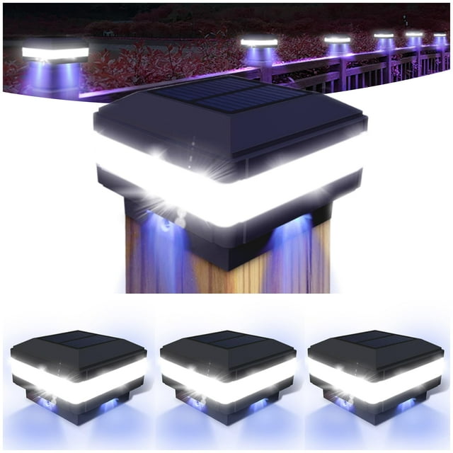 Luces solares tipo poste INDARUN, 160 lúmenes, impermeables, paquete de 4 unidades