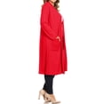 thumbnail image 2 of Women's Plus Size Open Front Long Cardigan, Lightweight Casual Solid Cardigan with Loose, 2 of 4