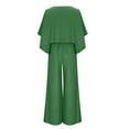 thumbnail image 6 of Women's 2 Piece Cotton Linen Set - Loose Fit Summer Outfit | Off Shoulder Bat Sleeve Crop Tops + Wide Leg Palazzo Pants, 6 of 7