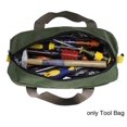 thumbnail image 4 of Bolsa de herramientas de boca ancha, bolso de lona resistente de alta capacidad, bolsa de herramientas multifunción portátil para almacenamiento de llaves, destornilladores, alicates, clavos, 4 of 5