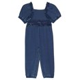 thumbnail image 1 of Baby Girl's Square Ruched Jumpsuit (Infant) Indigo 24 mos, 1 of 2
