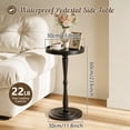 thumbnail image 2 of Beuway Small Round Side Table with Raised-Edge Tabletop,Modern Coffee End Table with Soild Wood Leg(Black), 2 of 7
