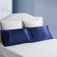 thumbnail image 4 of Satin Pillowcase for Hair and Skin, Luxury Smooth Silk Satin Pillow Cover 2 Pack, Navy, L-40"x20", 4 of 4