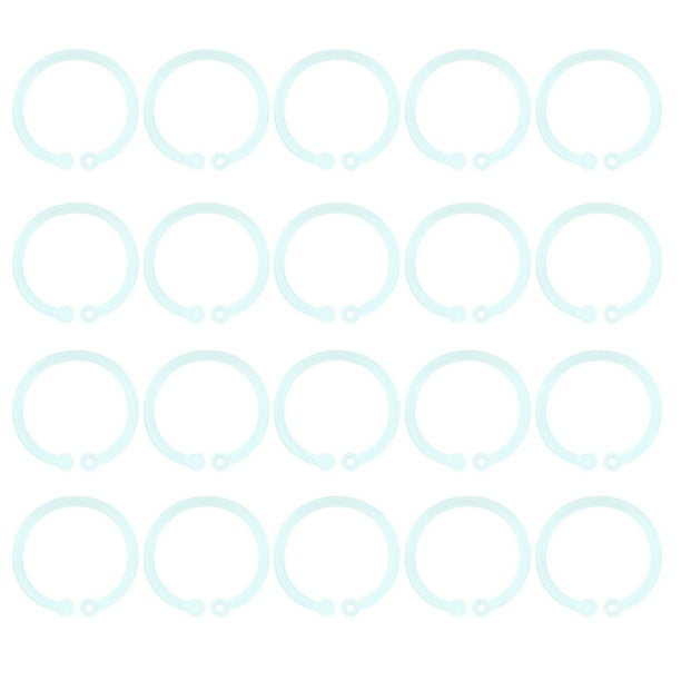 Anillos De Hojas Sueltas De Plástico De 20 Piezas, Anillos Flexibles Transparentes Para Tarjetas De Notas Documentos Con Material De Educación Física Para La Oficina Escolar En
