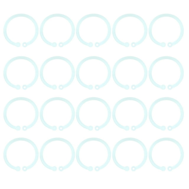 Anillos De Hojas Sueltas De Plástico De 20 Piezas, Anillos Flexibles Transparentes Para Tarjetas De Notas Documentos Con Material De Educación Física Para La Oficina Escolar En