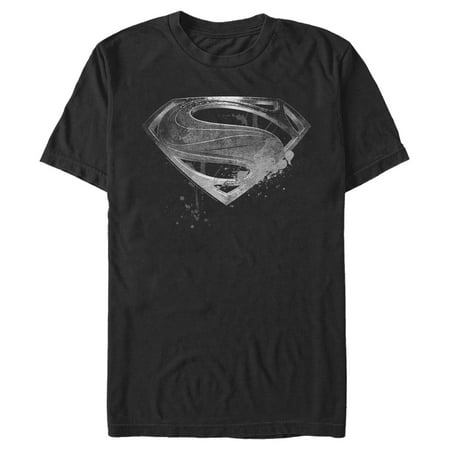 Men's Zack Snyder Justice League Superman Silver Logo Graphic Tee Black Small