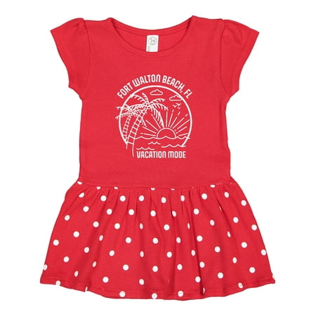 

Inktastic Summer Vacation Mode Fort Walton Beach Florida Gift Toddler Girl Dress