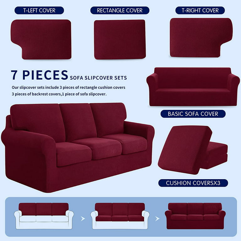 Stretch Sofa Seat Cushion Covers 1-3 Seats Cushion Slipcovers Couch  Protectors