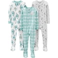 thumbnail image 1 of Paquete de 3 pijamas de algodón con pies ajustados Simple Joys para bebés, 1 of 4