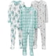 thumbnail image 1 of Paquete de 3 pijamas de algodón con pies ajustados Simple Joys para bebés, 1 of 4