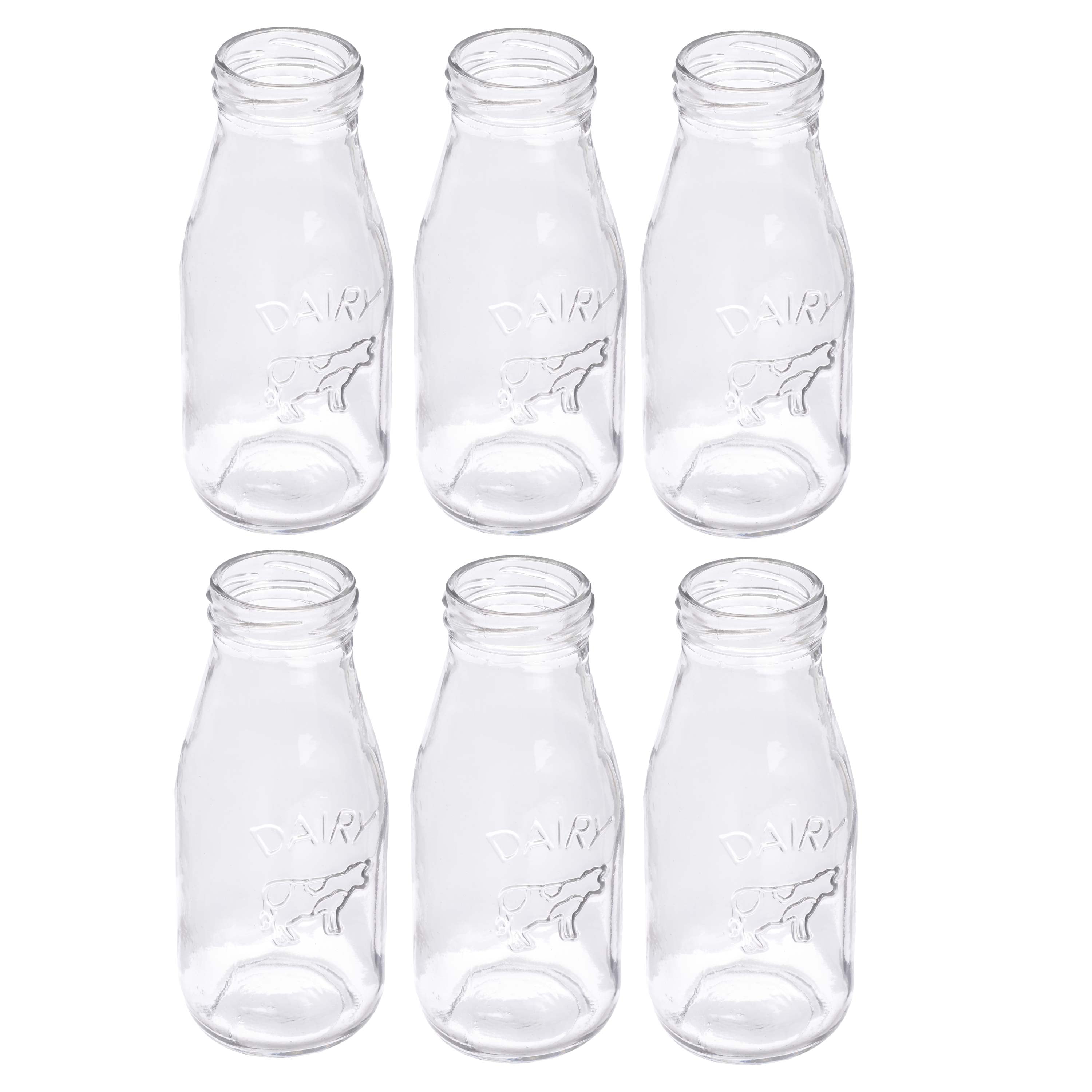 Small Clear Glass Pint Milk Bottle - K. Hall Studio