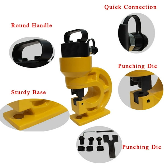 INTBUYING Hydraulic Hole Punching Tool CH-60A Puncher Iron Metal Copper Plate Hydraulic Puncher Portable 310KN(31T)