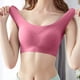 thumbnail image 3 of Gibobby Brasier deportivo para mujer Sujetador de seda de hielo ultrafino para mujer Sujetador deportivo inalámbrico sin costuras de talla grande cómodo con almohadillas extraíbles(Rosa caliente,4XL), 3 of 5