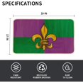 thumbnail image 3 of Mardi Gras Front Door Mat Indoor Entrance 17x29 Inch, Seasonal Holiday Fleur de Lis Decorative Doormat, for Outdoor Entrance Floor Rugs DM130, 3 of 6