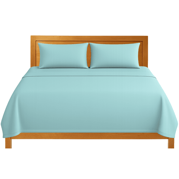 Sábanas King Size Lisas We2 Dream 100% Algodón Color Aqua Boreal 4 Piezas