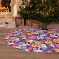 thumbnail image 6 of Picia Skull daisy flower Print Christmas Tree Skirt , Christmas Tree Skirt Ornaments for Merry Christmas Holiday Party Decorations Indoor Outdoor-36", 6 of 7