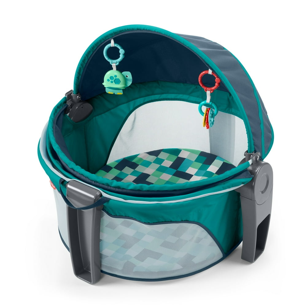 FisherPrice OntheGo Portable Baby Dome, Aqua Pixels