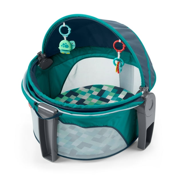 Fisher-Price On-the-Go Portable Baby Dome, Aqua Pixels - Walmart.com