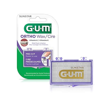 GUM - 10070942007235 Orthodontic Wax with Vitamin E and Aloe Vera (Pack of 6) Unflavored