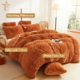 thumbnail image 3 of XeGe 2 Piece Fluffy Faux Fur Duvet Cover Set Twin, Luxury Ultra Soft Velvet Shaggy Plush Bedding Set, Fuzzy Comforter Cover with 1 Furry Pillowcase, Zipper Closure, Twin Size, Burnt Orange, 3 of 7