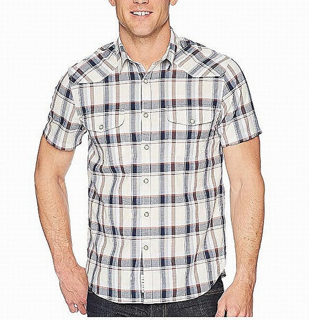 Lucky Brand Casual Shirts - Mens Shirt Medium Button Down Plaid Short-Sleeve M - Walmart.com 