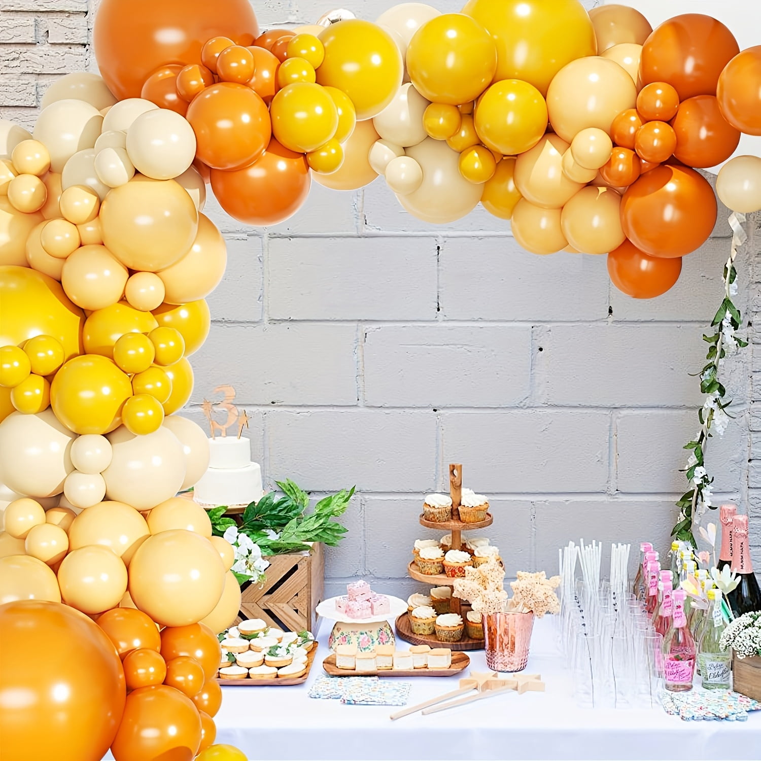 109pcs of retro sunshine balloon garland arch kit - orange and yellow latex balloons for birthdays, weddings, graduation ceremonies, bridal showers, carnivals,, Valentine's Day, Koningsdag