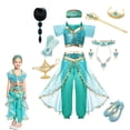thumbnail image 2 of Disfraz de princesa Jasmine de Disney para niñas, vestido para fiesta de Halloween, Carnaval, Cosplay, lámpara Agic de Aladino, conjunto de ropa para niños, Outfits9-10T Gao Jinjia LED, 2 of 2