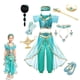 thumbnail image 2 of Disfraz de princesa Jasmine de Disney para niñas, vestido para fiesta de Halloween, Carnaval, Cosplay, lámpara Agic de Aladino, conjunto de ropa para niños, Outfits3T Gao Jinjia LED, 2 of 2