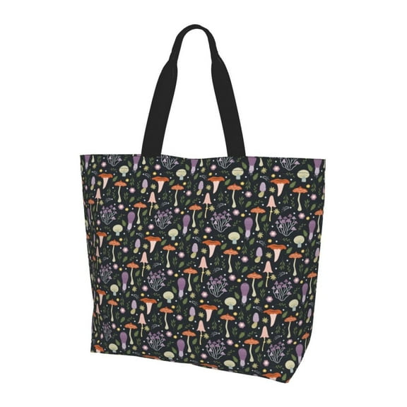 Yiaed Mushroom Print Handbag for Women Tote Purse Shoulder Bag Large Fashion Hobo Purse Handbag Shopping Tote