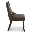 thumbnail image 6 of CHITA Upholstered Dining Chairs with Wood Legs Set of 2, Faux Leather in Chocolate Brown, 6 of 7