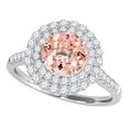 thumbnail image 2 of Mauli Jewels Engagement Rings for Women 1.45 Carat Halo Morganite And Diamond Bridal Set 4-prong 14k White Gold, 2 of 8