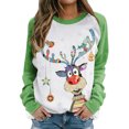 thumbnail image 1 of VISgogo Mujer Primavera Otoño Casual Pullover Manga Larga O Cuello Deer Print Patchwork Sudadera VISgogo moda, 1 of 9
