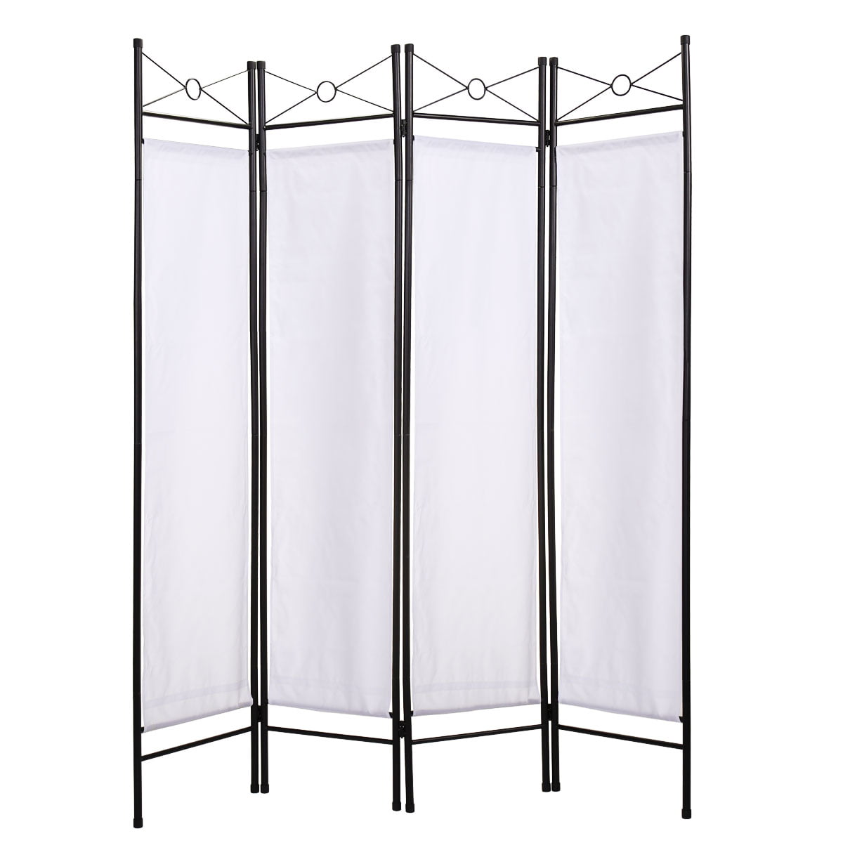 4 Panel Room Divider Privacy Folding Screen Durable Movable Partition White